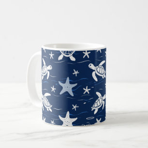 Mug Motif minimaliste de tortue de mer et d'étoiles de