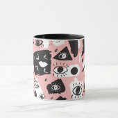 Mug Motif moderne abstrait d'oeil et de lèvres (Centre)
