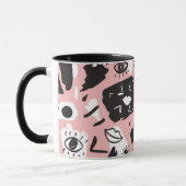 Mug Motif moderne abstrait d'oeil et de lèvres (Gauche)