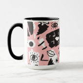 Mug Motif moderne abstrait d'oeil et de lèvres (Gauche)