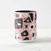 Mug Motif moderne abstrait d'oeil et de lèvres (Centre)