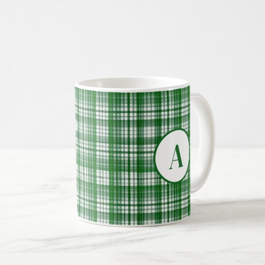 Mug Motif moderne blanc et vert (Devant droit)