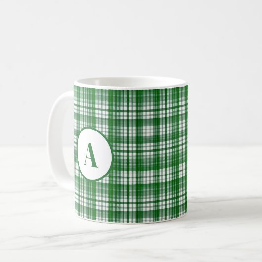 Mug Motif moderne blanc et vert (Devant gauche)