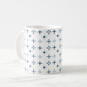 Mug Motif moderne bleu islamique sans couture (Devant gauche)