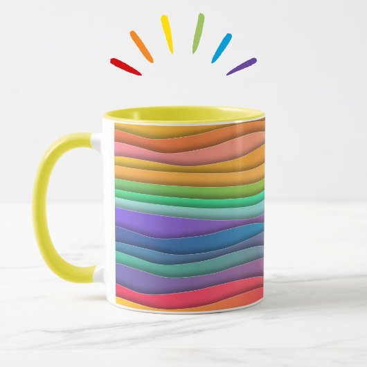 Mug Motif moderne coloré Rainbow Ombre Stripes