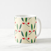 Mug Motif Moderne de Baies Rouges Illustrées (Devant droit)