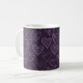 Mug Motif moderne de coeur foncé violet (Devant gauche)