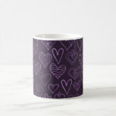Mug Motif moderne de coeur foncé violet (Centre)