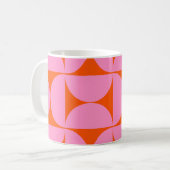 Mug Motif Moderne Du Milieu Du Siècle Préppant Rose Et (Devant gauche)
