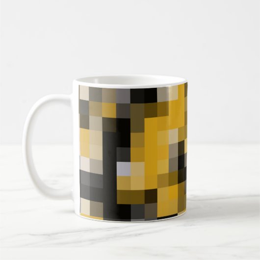 Mug Motif moderne en mosaïque jaune moderne (Gauche)