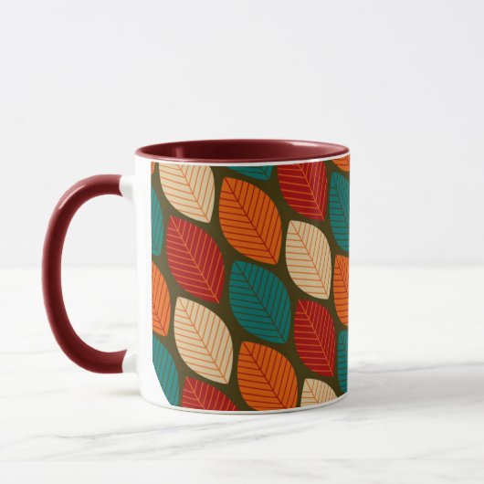 Mug Motif moderne 'feuille' du milieu du siècle (Gauche)