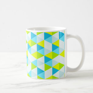 Mug Motif moderne géométrique de triangles vertes et