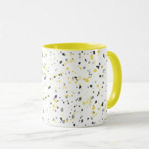 Mug Motif moderne géométrique gris-jaune Terrazzo