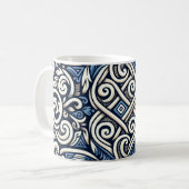 Mug Motif moderne grec bleu et blanc (Devant gauche)