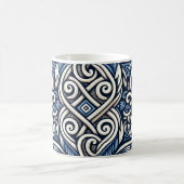 Mug Motif moderne grec bleu et blanc (Centre)