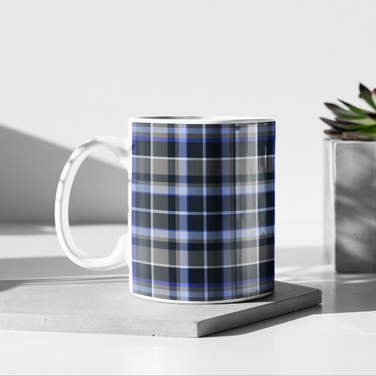 Mug Motif moderne gris bleu Tartan