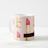 Mug Motif moderne rose et rouge rouge rouge Fille avec (Devant gauche)