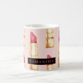 Mug Motif moderne rose et rouge rouge rouge Fille avec (Centre)