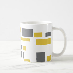 Mug Motif moderne, simple, cool géométrique jaune gris