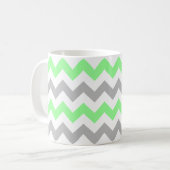 Mug Motif moderne vert et gris Chevron (Devant gauche)