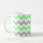 Mug Motif moderne vert et gris Chevron (Gauche)