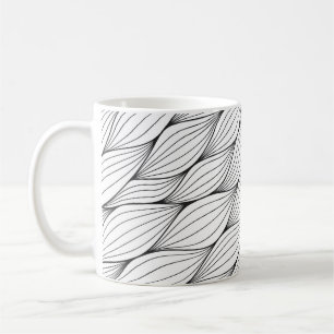 Mug Motif monochrome sans couture avec abstrait courbé