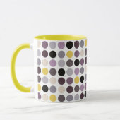 Mug Motif monogramme à pois jaune violet moderne (Gauche)