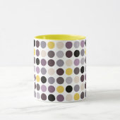 Mug Motif monogramme à pois jaune violet moderne (Centre)