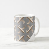 Mug Motif monogramme fleur de lis rayé (Devant droit)