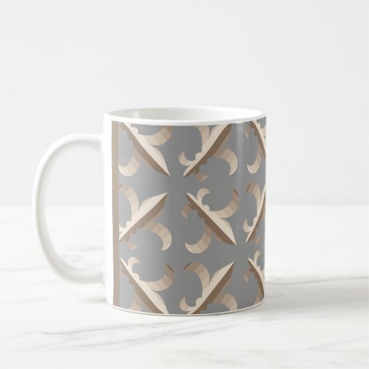 Mug Motif monogramme fleur de lis rayé (Gauche)