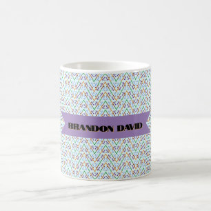 Mug Motif mosaïque zigzag Chevron géométrique sans cou