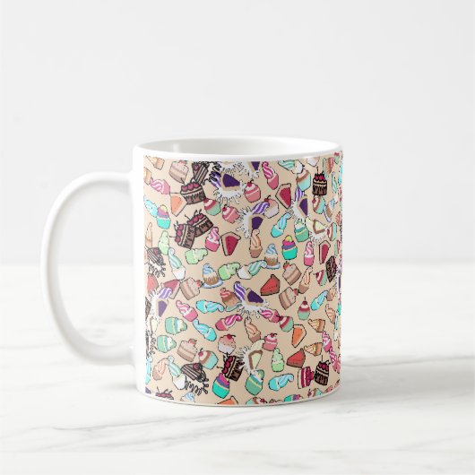 Mug Motif motif de caniche sans couture. Poignée b (Gauche)