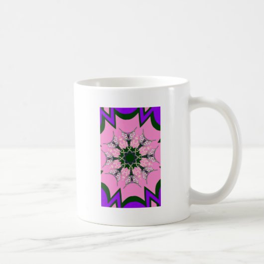 Mug Motif Motif Monogramme noir et rose joli (Droite)