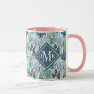 Mug Motif mou de cactus du monogramme Patel