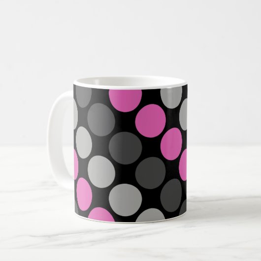 Mug Motif multicolore Retro Soixante Pois gris (Devant gauche)
