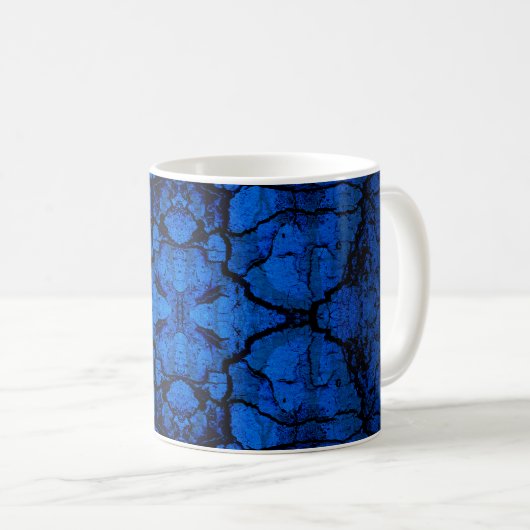 Mug Motif mural à craquage bleu (Devant droit)