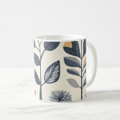Mug 🌿 Motif Nature Scandinave avec Oiseau 🐦 (Devant droit)