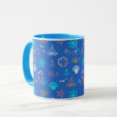 Mug Motif nautique 1 de dessin de craie (Devant gauche)