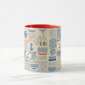 Mug Motif nautique de journal (Centre)