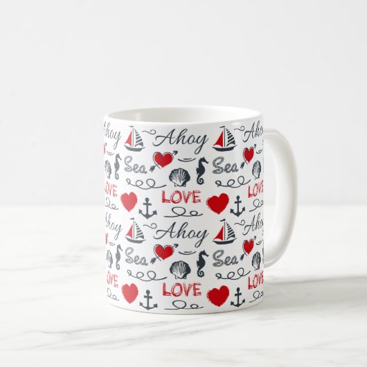 Mug Motif nautique sans voile (Devant droit)