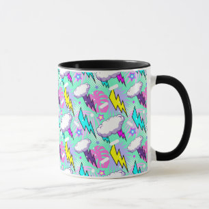 Mug Motif Neon Lightning Bolts & Stars