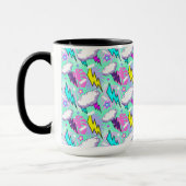 Mug Motif Neon Lightning Bolts & Stars (Gauche)