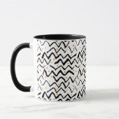 Mug Motif noir de courses et de points de brosse (Gauche)