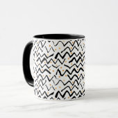Mug Motif noir de courses et de points de brosse (Devant gauche)