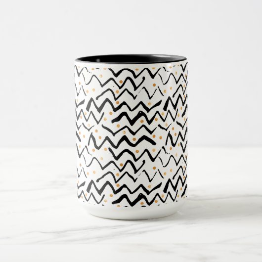 Mug Motif noir de courses et de points de brosse (Centre)