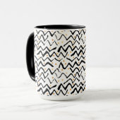 Mug Motif noir de courses et de points de brosse (Devant gauche)