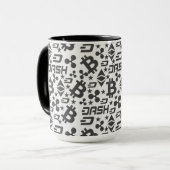 Mug Motif noir et blanc de crypto-monnaie (Devant gauche)