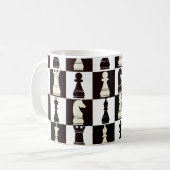 Mug Motif noir et blanc du jeu d'échecs (Devant gauche)