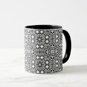 Mug Motif noir et blanc rétro marocain (Devant droit)