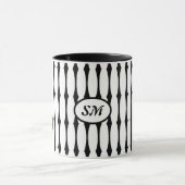 Mug Motif noir et blanc, vos initiales ou monogramme (Centre)